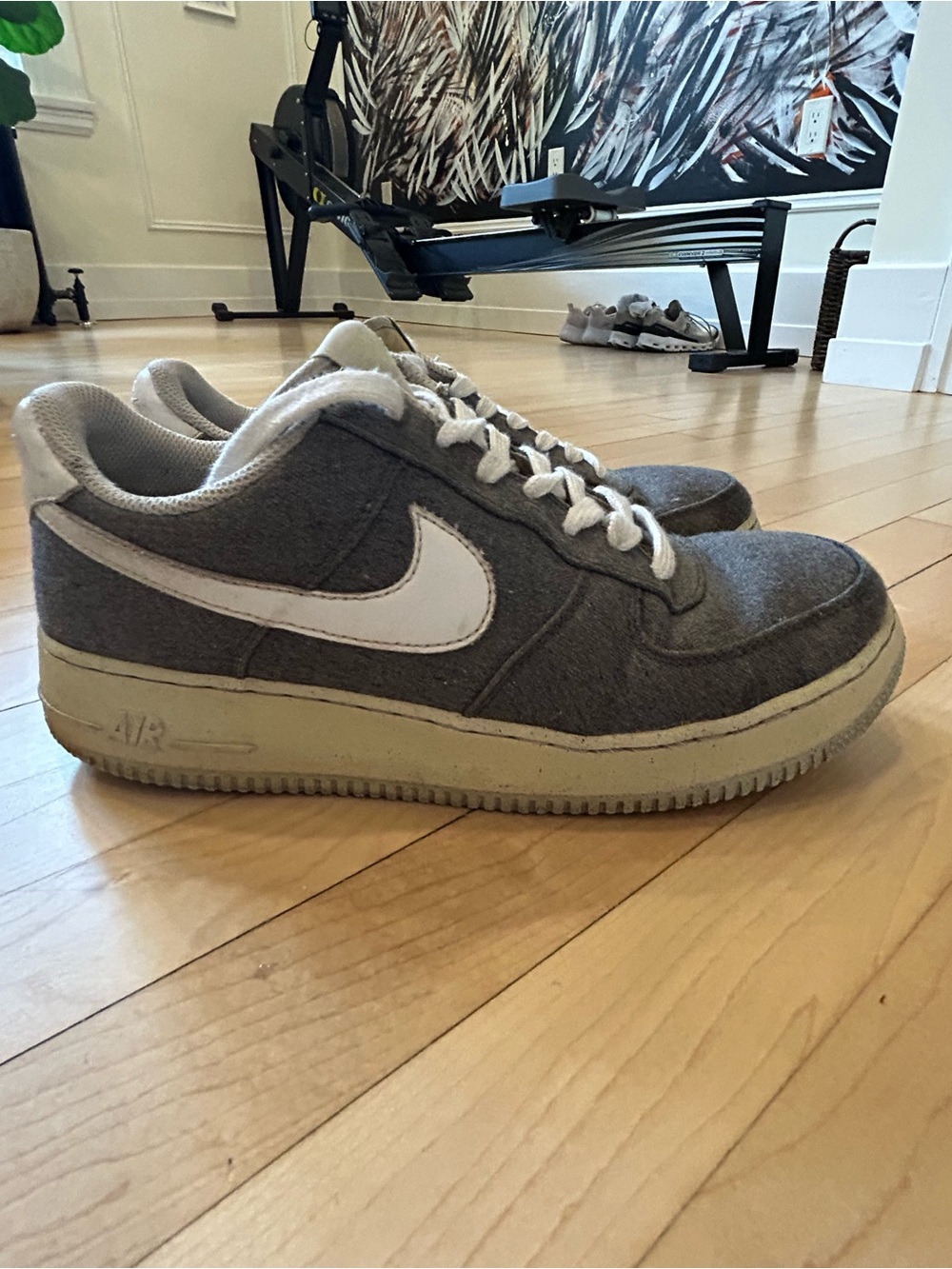 Nike Air Force 1 Gray and White Low-Top Sneakers